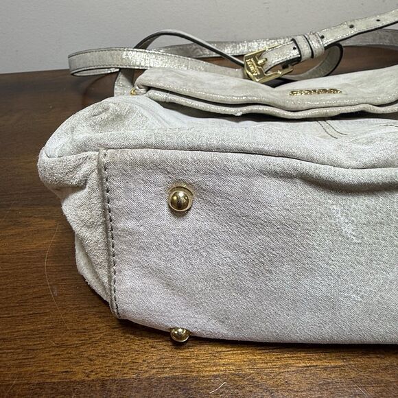 Aimee Kestenberg Metallic Bali Double Entry Crossbody Genuine Leather Purse Read - Picture 3 of 16